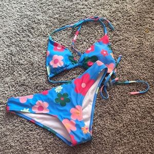 flower triangle bikini set